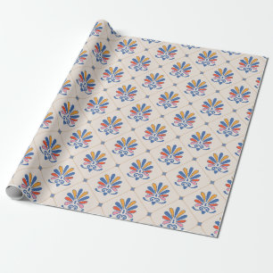 Papel de embrulho Floral / Azulejo em grade