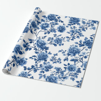 Papel de embrulho floral Blue Chinoiserie