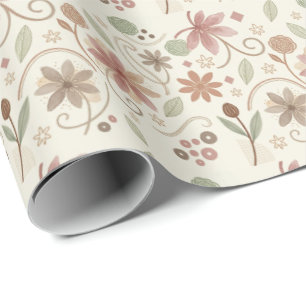 Papel de Embrulho Floral Boho