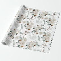 Papel de embrulho floral botânico