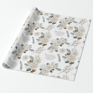Papel de embrulho floral botânico