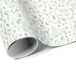 Papel de embrulho Floral Botânico Cottagecore Vint