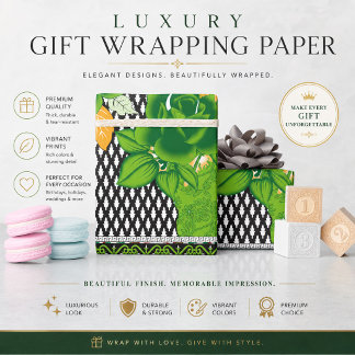 Papel de embrulho floral botânico de Natal