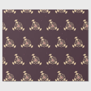 Papel de embrulho floral botânico Oxblood