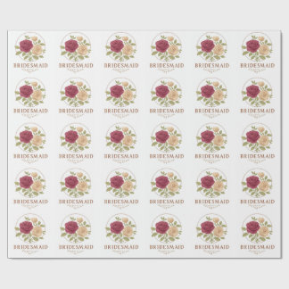 Papel de Embrulho Floral Branco - Dama de Honra