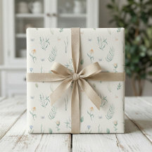 Papel de embrulho floral cottagecore aquarela de f