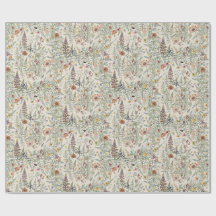 Papel de embrulho floral Cottagecore de flores sil