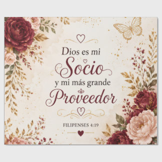 Papel de embrulho floral cristão | Deus é meu Parc