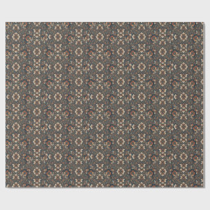 Papel de embrulho floral damasco vintage elegante