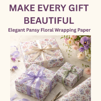 Papel de Embrulho Floral de Amor-Perfeito | Presen