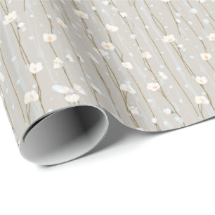 Papel de embrulho floral de caule delicado