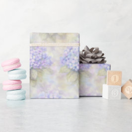 Papel de Embrulho Floral de Hortênsia Lilás