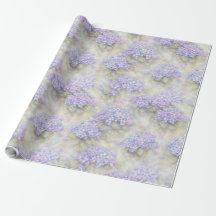 Papel de Embrulho Floral de Hortênsias