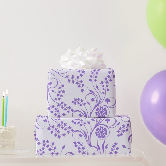Papel de embrulho floral de lavanda (Presentes para festas)