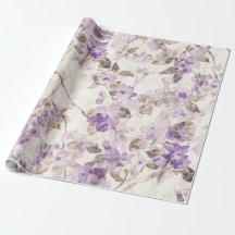 Papel de embrulho floral de lavanda | Bo