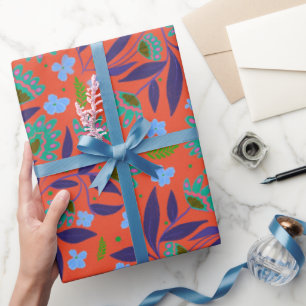 Papel de embrulho floral de Natal 