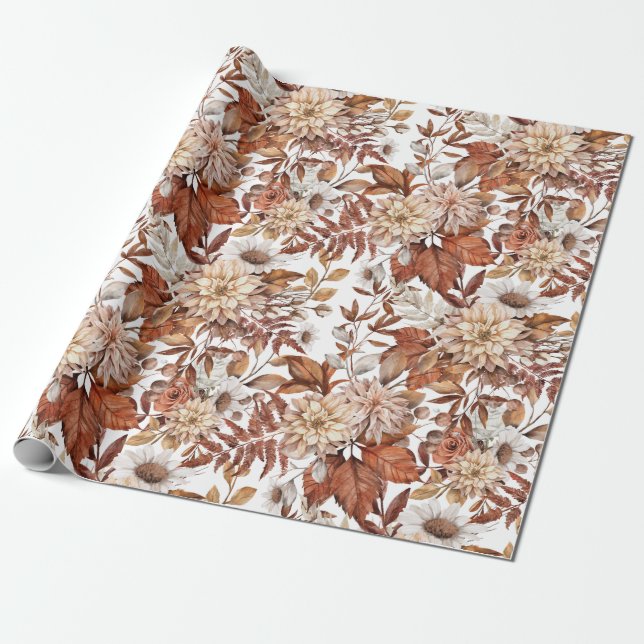 Papel de embrulho floral Elegant Fall (Desenrolado)