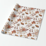 Papel de embrulho floral Elegant Fall<br><div class="desc">Papel de embrulho floral de outono elegante. Ótimo para embrulhar presentes e decorar um chá de bebê ou casamento de outono</div>