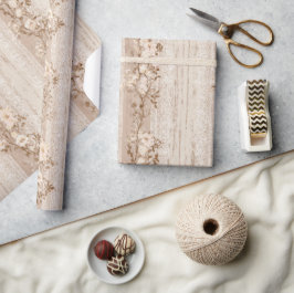 Papel de embrulho floral em renda vintage francesa