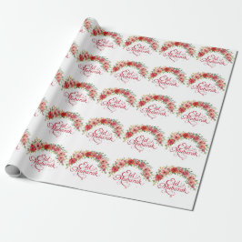Papel de embrulho floral feliz Eid Al-Fitr Mubarak