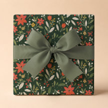 Papel de embrulho floral festivo folclórico de Nat