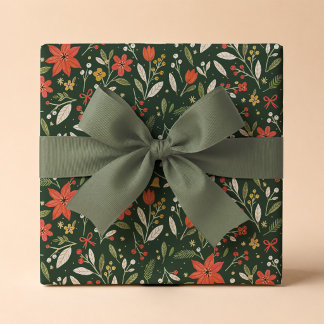Papel de embrulho floral festivo folclórico de Nat
