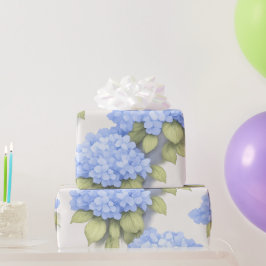 Papel de Embrulho Floral Hortênsia Azul