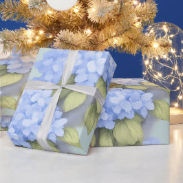 Papel de Embrulho Floral Hortênsia Azul – Boutique