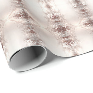 Papel de embrulho floral marfim branco
