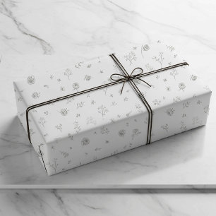 Papel de embrulho floral minimal lilás
