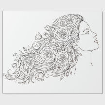 Papel de Embrulho Floral Minimalista Feminino