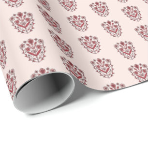 Papel de embrulho floral ornamentado