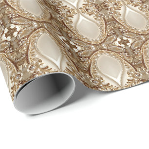 Papel de embrulho floral ornamentado em ouro elega