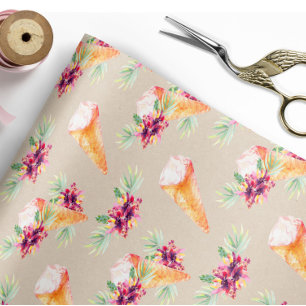 Papel de embrulho floral para chá de noiva ou aniv