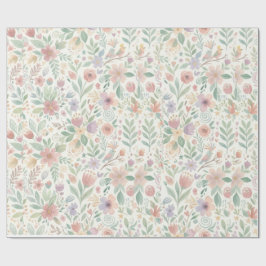 Papel de Embrulho Floral Pastel