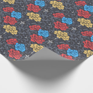 Papel de Embrulho Floral Peonias Pop Art