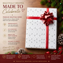 Papel de embrulho floral prateado personalizado