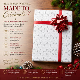 Papel de embrulho floral prateado personalizado