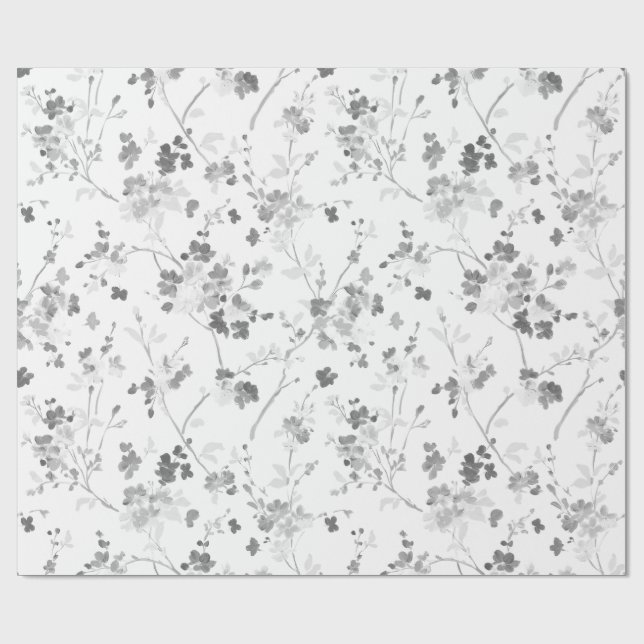 papel de embrulho floral preto e branco (Aberto)