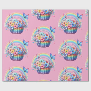 Papel de Embrulho - Floral Primavera Pastel Papel
