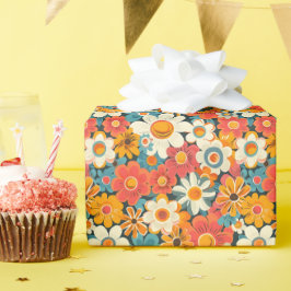 Papel de Embrulho Floral Retro Daisy