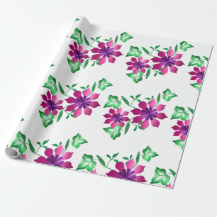 Papel de embrulho floral rosa