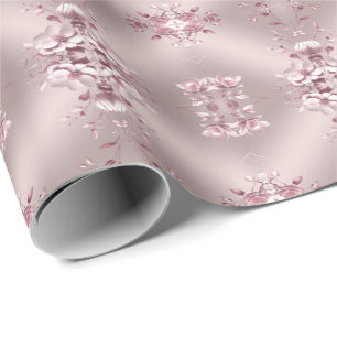 Papel de embrulho floral rosa delicado