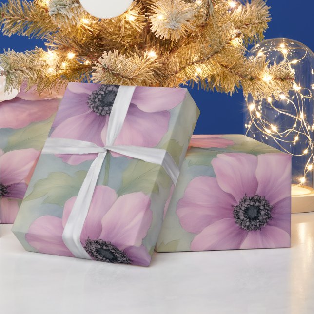 Papel de embrulho floral rosa Embrulho de presente (Feriados)