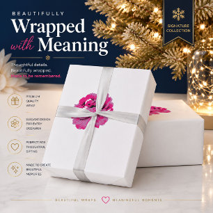 Papel de embrulho floral rosa personalizado