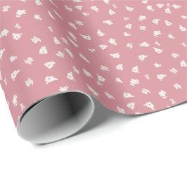 Papel de embrulho floral rosa poeirento