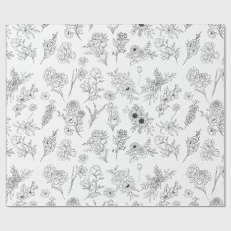papel de embrulho flores da estação