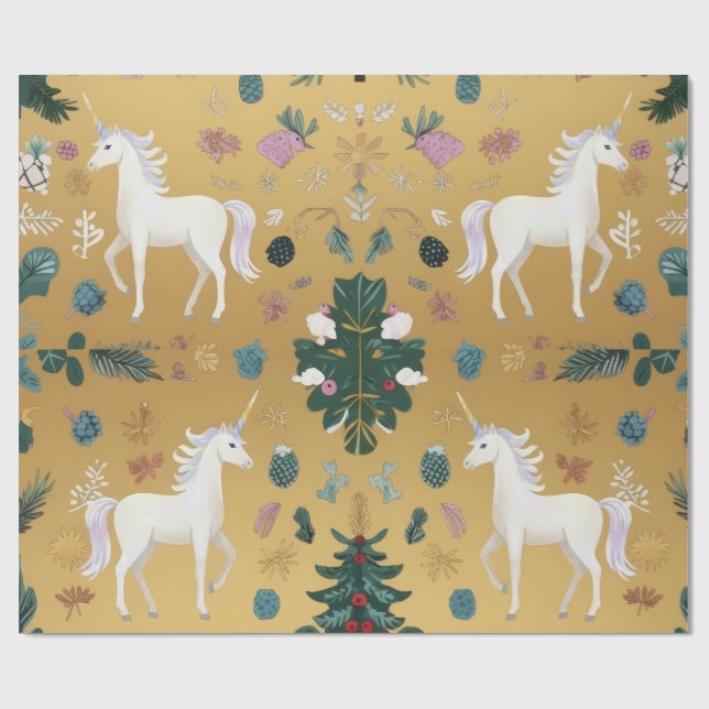 Papel de embrulho Floresta de Unicórnios (Aberto)