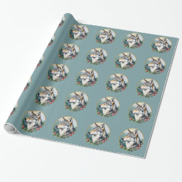 Papel de embrulho Floresta do Lobo Azul Sutil Arte