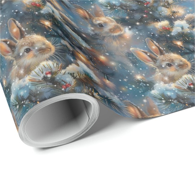 Papel de embrulho fofo de coelho para presentes de (Ponta do rolo)